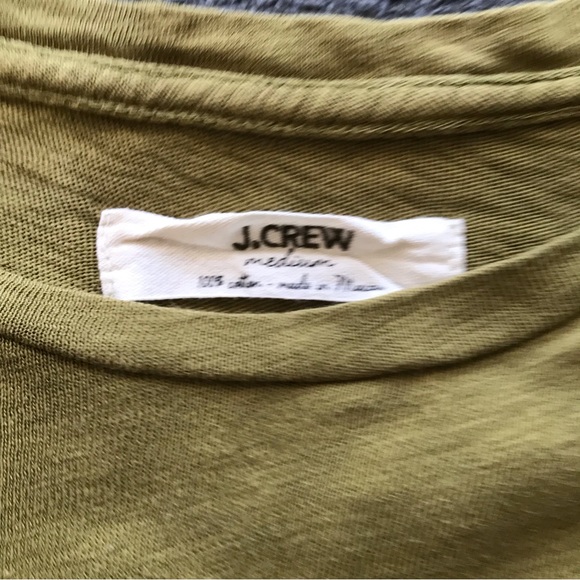 J. Crew Tale Evita 100% Cotton Tee Olive Khaki Green Medium Soft Stretchy Macau - Picture 3 of 4